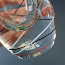 Load image into Gallery viewer, VICKE LINDSTRAND for Kosta Glass. 1950s Clear Glass Vase with Fine Ribbon Trails. Etched Signature: Kosta LH 1089
