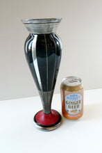 Load image into Gallery viewer,  FRENCH Art Deco HEM Black Glass Vase by Michel Herman : 10 3/4 inches
