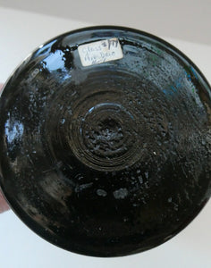  FRENCH Art Deco HEM Black Glass Vase by Michel Herman : 10 3/4 inches