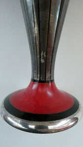  FRENCH Art Deco HEM Black Glass Vase by Michel Herman : 10 3/4 inches