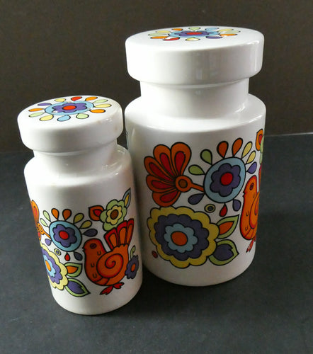 1960s Lord Nelson Gaytime Pottery. Sugar Shaker and Salt Pot