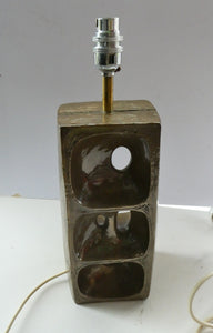 1960s 1970s Brutalist Bronze Ceramic Table Lamp. Hepworth. Moore Influence