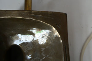 1960s 1970s Brutalist Bronze Ceramic Table Lamp. Hepworth. Moore Influence