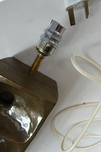1960s 1970s Brutalist Bronze Ceramic Table Lamp. Hepworth. Moore Influence