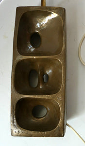 1960s 1970s Brutalist Bronze Ceramic Table Lamp. Hepworth. Moore Influence
