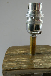 1960s 1970s Brutalist Bronze Ceramic Table Lamp. Hepworth. Moore Influence