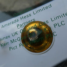 Load image into Gallery viewer, 1970s Scottish Rob Roy and Ivanhoe Oil Fields Paperweight Scottish Oil Hess
