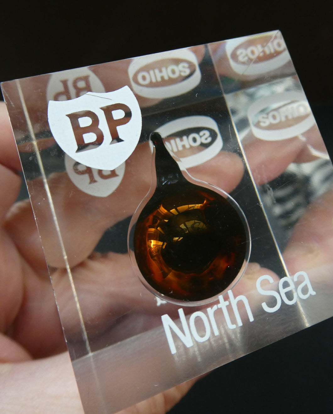 BP North Sea Oil Sohio Oil Alaska Paperweight Drop of OIl 1970s