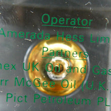 Load image into Gallery viewer, 1970s Scottish Rob Roy and Ivanhoe Oil Fields Paperweight Scottish Oil Hess
