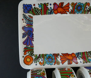1960s Villeroy & Boch Set of Six Egg Cugs on Original Stand ACAPULCO