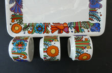 Load image into Gallery viewer, 1960s Villeroy &amp; Boch Set of Six Egg Cugs on Original Stand ACAPULCO
