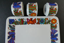 Load image into Gallery viewer, 1960s Villeroy &amp; Boch Set of Six Egg Cugs on Original Stand ACAPULCO
