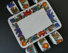 Load image into Gallery viewer, 1960s Villeroy &amp; Boch Set of Six Egg Cugs on Original Stand ACAPULCO
