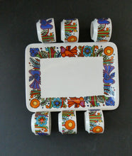 Load image into Gallery viewer, 1960s Villeroy &amp; Boch Set of Six Egg Cugs on Original Stand ACAPULCO
