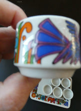 Load image into Gallery viewer, 1960s Villeroy &amp; Boch Set of Six Egg Cugs on Original Stand ACAPULCO
