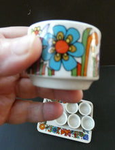 Load image into Gallery viewer, 1960s Villeroy &amp; Boch Set of Six Egg Cugs on Original Stand ACAPULCO

