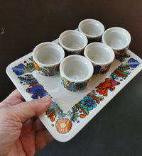 Load image into Gallery viewer, 1960s Villeroy &amp; Boch Set of Six Egg Cugs on Original Stand ACAPULCO
