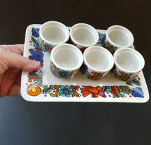 Load image into Gallery viewer, 1960s Villeroy &amp; Boch Set of Six Egg Cugs on Original Stand ACAPULCO
