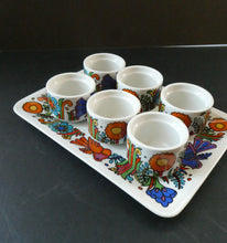 Load image into Gallery viewer, 1960s Villeroy &amp; Boch Set of Six Egg Cugs on Original Stand ACAPULCO
