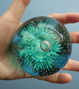 Vintage Scottish CAITHNESS GLASS Paperweight AQUAMARINA. Philip Chaplain 1998