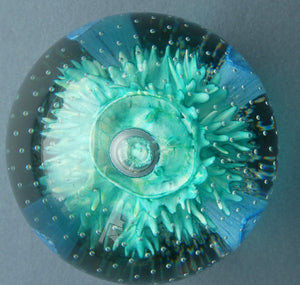 Vintage Scottish CAITHNESS GLASS Paperweight AQUAMARINA. Philip Chaplain 1998