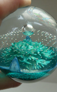 Vintage Scottish CAITHNESS GLASS Paperweight AQUAMARINA. Philip Chaplain 1998