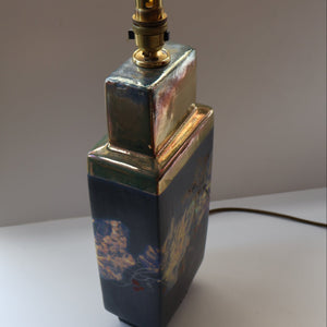 SCOTTISH POTTERY. LARGE Margery Clinton Lustre Glaze Lamp Base. Re-wired