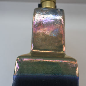SCOTTISH POTTERY. LARGE Margery Clinton Lustre Glaze Lamp Base. Re-wired