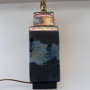 SCOTTISH POTTERY. LARGE Margery Clinton Lustre Glaze Lamp Base. Re-wired