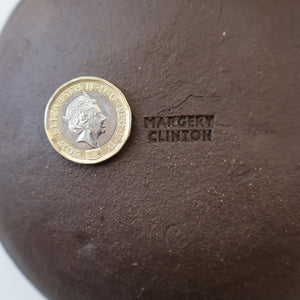 SCOTTISH POTTERY. Rarer Margery Clinton Circular Plate with an Abstract Yellow Slipware Decoration