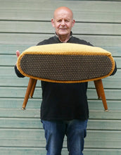 Load image into Gallery viewer, 1950s SHERBOURNE Lidded Sewing Box taking the form of a Stool. With Dansette Style Legs
