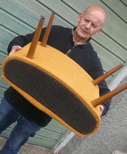 Load image into Gallery viewer, 1950s SHERBOURNE Lidded Sewing Box taking the form of a Stool. With Dansette Style Legs
