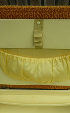 Load image into Gallery viewer, 1950s SHERBOURNE Lidded Sewing Box taking the form of a Stool. With Dansette Style Legs
