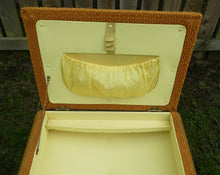 Load image into Gallery viewer, 1950s SHERBOURNE Lidded Sewing Box taking the form of a Stool. With Dansette Style Legs
