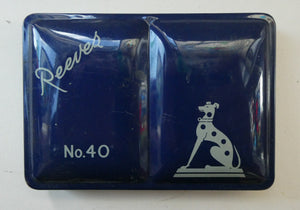 Set of THREE Vintage 1950s REEVES Art Material Tins. Each with Distinctive Greyhound Logo