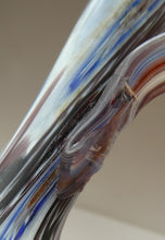 Load image into Gallery viewer, LARGE Italian Vintage FRATELLI TOSO Glass Vase. Made of Satin Finished Fused Tutti Frutti Canes. 9 3/4 INCHES
