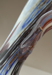 LARGE Italian Vintage FRATELLI TOSO Glass Vase. Made of Satin Finished Fused Tutti Frutti Canes. 9 3/4 INCHES