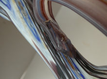 Load image into Gallery viewer, LARGE Italian Vintage FRATELLI TOSO Glass Vase. Made of Satin Finished Fused Tutti Frutti Canes. 9 3/4 INCHES
