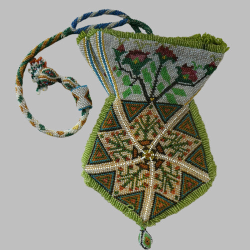 Genuine Antique Turkish Ottoman Eastern European Beaded Bag or Pouch