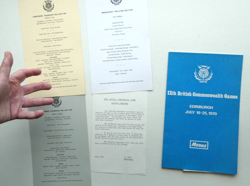 Official Menu Samples Compiled for the Commonwealth Games. EDINBURGH 1970. VERY Rare Survivor