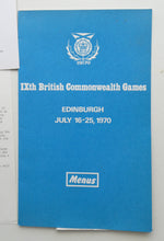 Load image into Gallery viewer, Official Menu Samples Compiled for the Commonwealth Games. EDINBURGH 1970. VERY Rare Survivor
