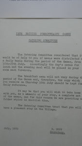 Official Menu Samples Compiled for the Commonwealth Games. EDINBURGH 1970. VERY Rare Survivor