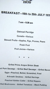 Official Menu Samples Compiled for the Commonwealth Games. EDINBURGH 1970. VERY Rare Survivor