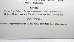 Official Menu Samples Compiled for the Commonwealth Games. EDINBURGH 1970. VERY Rare Survivor