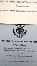 Load image into Gallery viewer, Official Menu Samples Compiled for the Commonwealth Games. EDINBURGH 1970. VERY Rare Survivor
