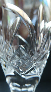 Vintage Edinburgh Crystal PAIR of Tall CHAMPAGNE Flute Glasses.  7 3/8 inches