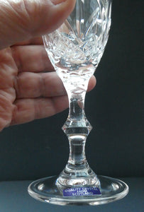 Vintage Edinburgh Crystal PAIR of Tall CHAMPAGNE Flute Glasses.  7 3/8 inches