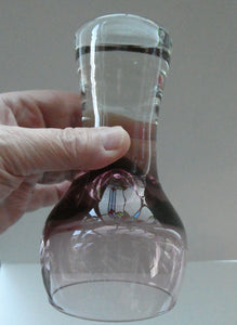 PAIR of Caithness CANISBAY LARGE Amethyst Coloured Wine Glasses. Space Age Shape. 5 3/4 inches in height