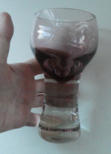 Load image into Gallery viewer, PAIR of Caithness CANISBAY LARGE Amethyst Coloured Wine Glasses. Space Age Shape. 5 3/4 inches in height

