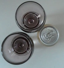 Load image into Gallery viewer, PAIR of Caithness CANISBAY LARGE Amethyst Coloured Wine Glasses. Space Age Shape. 5 3/4 inches in height
